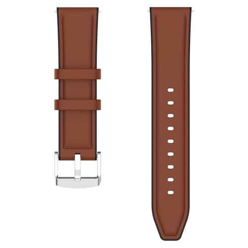 Image of ACM Watch Strap Leather Silicone 22mm compatible with Universal 22mm Size Replacement Strap Smartwatch Belt Luxury Band