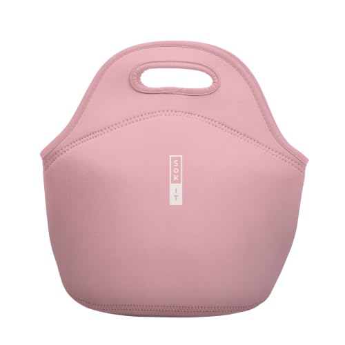 Sok It LunchTote Zippered Bag Insulated Neoprene Caddy (Millennial Pink, Large 4.5 Quart Lunch Tote)