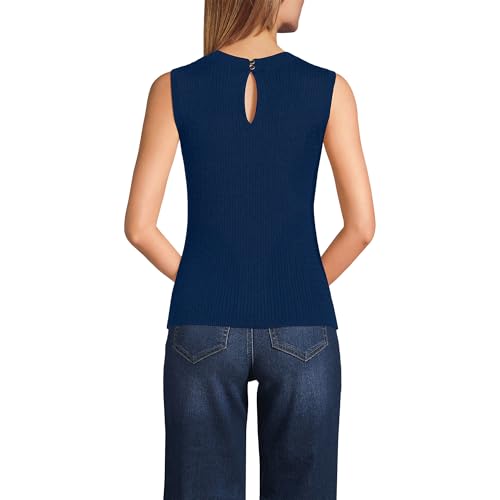 Lands' End Women's Fine Gauge Baby Cable Crew Neck Sleeveless Sweater2