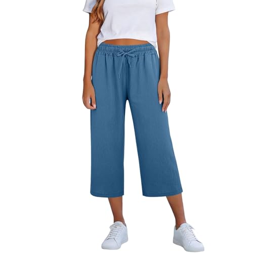 Pantalon en coton avec cordon de serrage pour femme cherchant légèreté et poches