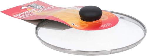 Coperchio ⌀ 30 cm In Vetro Temperato Bordo In Acciaio Inox 18/10 e Sfiato Vapore Gnali Bacicio
