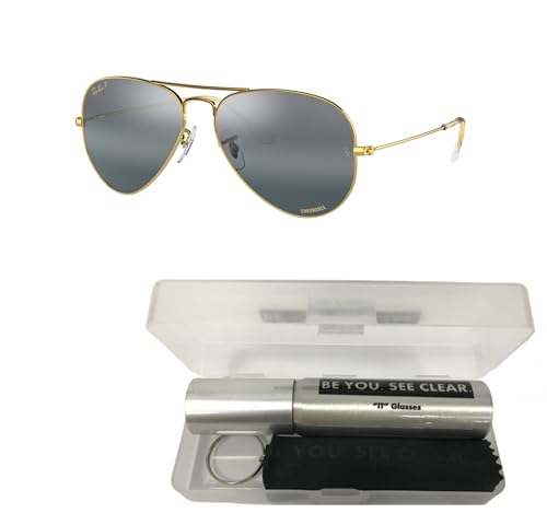 Ray-Ban RB3025 Sunglasses Bundle: RB 3025 AVIATOR LARGE METAL 9196G6 Aviator Large Metal Legend Gol and Eyewear Cleaning Kit2