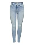 Jeans in mittlerer Leibhöhe ONLY Damen Onlblush Mid Ank Raw Jns Rea306 Noos Skinny Jeans, Light Blue Denim, XL / 34L