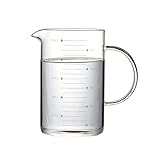 TIDTALEO Glass Cup with Measurement Line Measuring Jugs Lactic Acid Mini Bunny Figurines Glass Coffee Pot Conical Flask Kitchen Steaming Pitcher Clear Tumblers Milk Measuring Line