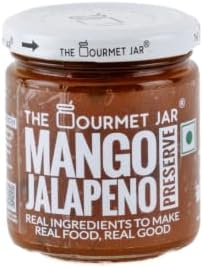 The Gourmet Jar Mango Jalapeno Preserve 230g| 100% Natural, No Preservatives, No Artificial Colors, No Artificial Flavouring agents | No Refined Sugar| Vegan| Blend of 4 Mangoes| Perfect for Breakfast| Pack of 1
