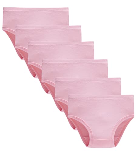 Family Feeling Girls Cotton Solid Underwear Assorted Panties (Pack of 6) Pink Size 7 8