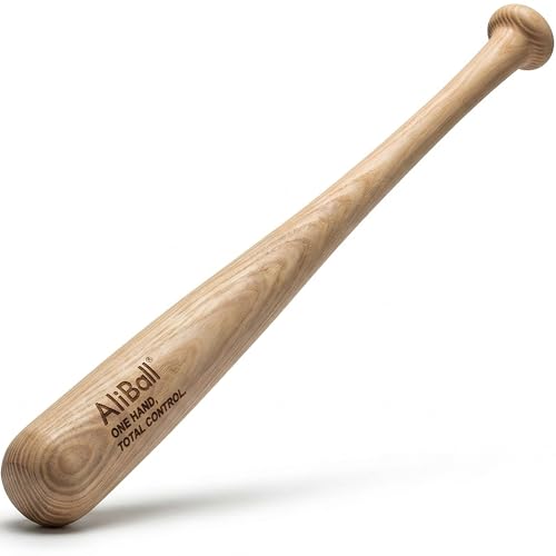 AliBall one Hand bat Trainer 22 Solid Ash (No Splice) Training bat Soft Toss & Tee Work Build Hand Strength & Bat Control Baseball Training bat one Hand Training bat (22)