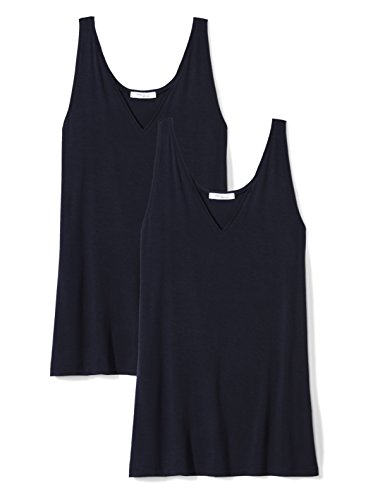 Photo 1 of Daily Ritual Women's Jersey Standard-Fit V-Neck Scoopback Tank Top, Multipacks 2 Navy X-Small