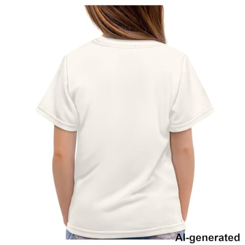 Image of Novelty 3D Graphic T Shirts for Kids Crew Neck Funny Animal Print Short Sleeve Girls Tshirts 3-16 Years
