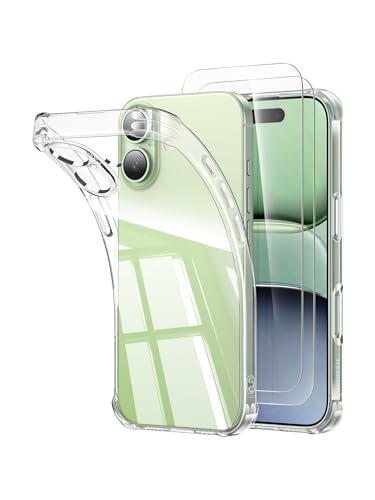 UGREEN for iPhone 17 Clear Case and 2 Pack Full Coverage HD Screen Protector 3 in 1 Kit Military-Grade Drop Protection Ultra Crystal Clear Anti-Fingerprint Scratch Resistant HD Clear