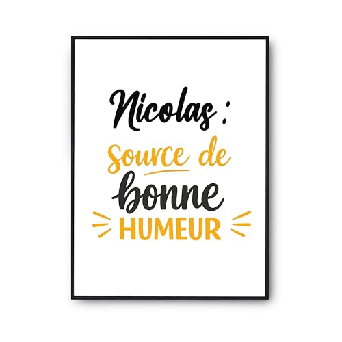 Affiche Nicolas pour rompre la monotonie murale poster citation humour