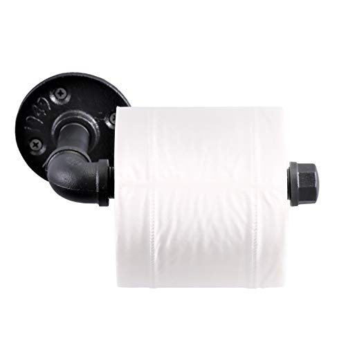 IMQOQ Industrial Style Toilet Paper Holder Vintage Metal Iron Pipe Wall Mounted Towel