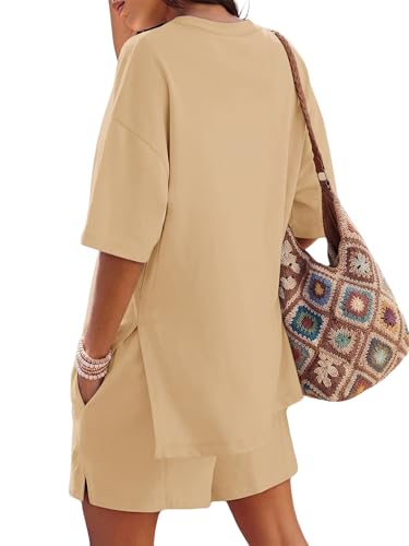Image of COCCKO Womens Shorts Sets Matching Lounge Two Piece Outfits Summer Cute Casual Vacation Short Sleeve 2 Piece Set