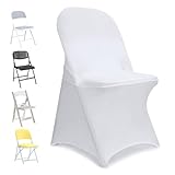 Sturdon Stretch Spandex Folding Chair Covers 30 PCS, Machine Washable Durable White Chair Covers for Party, Wedding Event Dining Banquet Anti-Pilling Decorative Folding Chair Cover with Rip Resistance