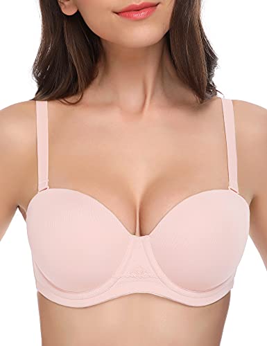 Image of Wingslove Women's Strapless Full Figure Bra Underwire Multiway Contour Plus Size Bra Red Carpet