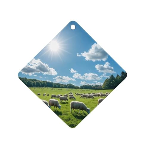 A Lot of Sheep Car Air Freshener Hanging Aromatherapy Tablets for Car Accessories Rhombus