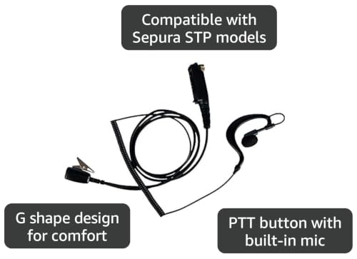 Image of Caroo G-Shape Earpiece Compatible with Sepura STP8000