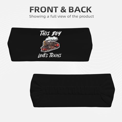 This Boy Loves Trains Headbands Sports Sweatbands Non-Slip Sports Running Quick Drying Headband62