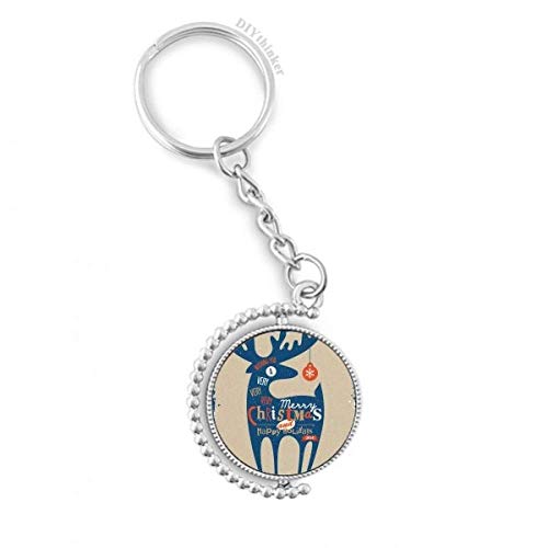 Llavero de ciervos de Navidad azul ideal para regalar en vacaciones