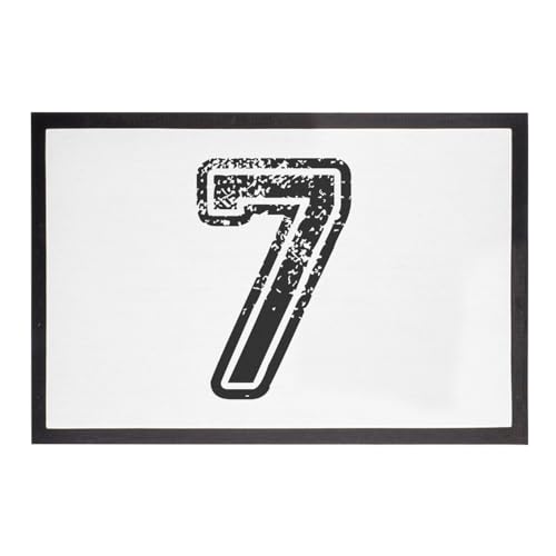 Paillasson Maillot Numéro 7 Noir Sport idée cadeau pour fan de football et basketball 60x40