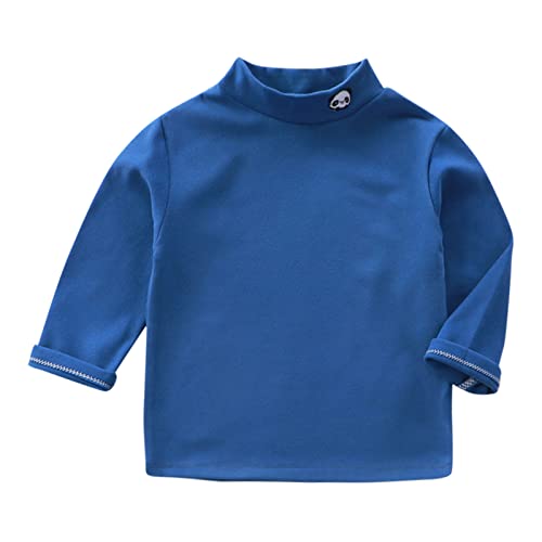 Camisetas infantis para meninas de 0 a 8 anos de idade, manga comprida, básica, interna, casual, lis