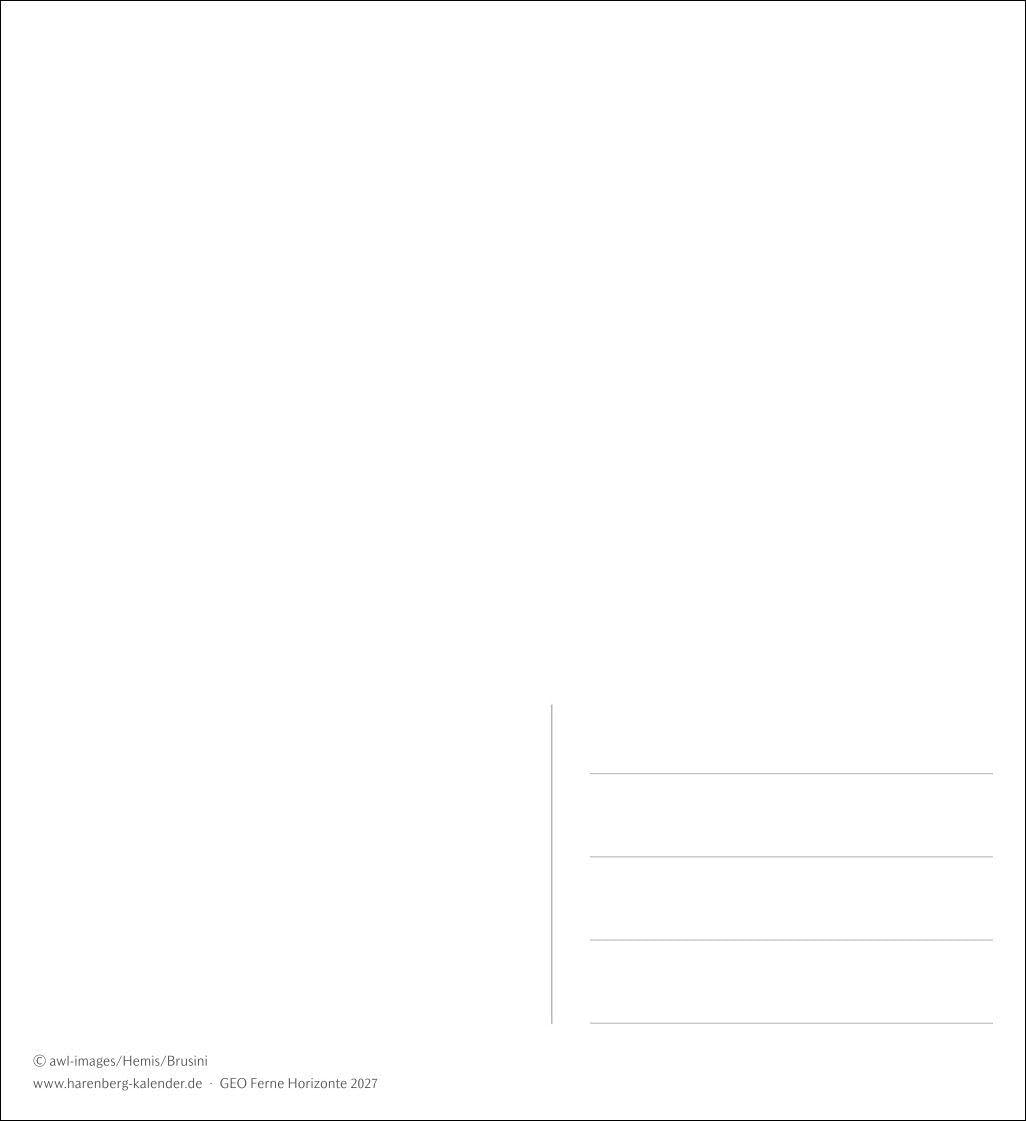 GEO Ferne Horizonte Postkartenkalender 2027 - Wochenkalender mit 53 Postkarten: Postkarten-Fotokalender mit Wochenkalendarium. Weiter Blick in die ... in einem Kalender im Format 16 x 17,5 cm