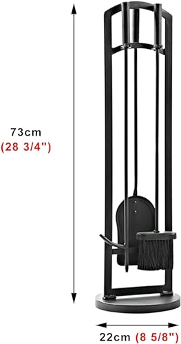 Pantalla de chimenea antichispas para proteger suelos de madera con juego de pala y cepillo 5