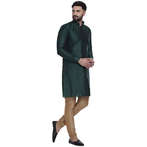 Image of Veera Paridhaan Men's Ethnic Jacquard Printed Long Straight Kurta