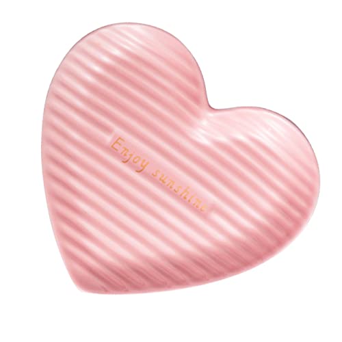 SOLUSTRE 1Pc Heart Shaped Ceramic Steak Plate Food Dish for Home Restaurant for Fruits Desserts and More Stylish Design for Couples