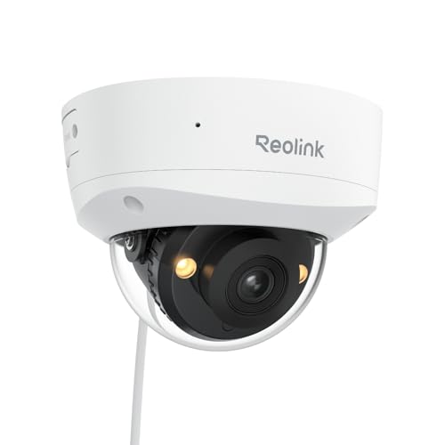 Reolink 4K Caméra de Surveillance PoE, Anti-Vandalisme IK10, Vision Nocturne Couleur, Détection Smart Personnes/Véhicules/Animaux, Audio Bidirectionnel,...