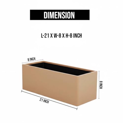 Image of Amazon Brand - Umi Recta R (21X8) Inch Rectangle Pots for Planter & Flowers Big Size Gamla - Lightweight, Durable Outdoor & Indoor Planters, Perfect for Balcony & Terrace Gardens (Brown)