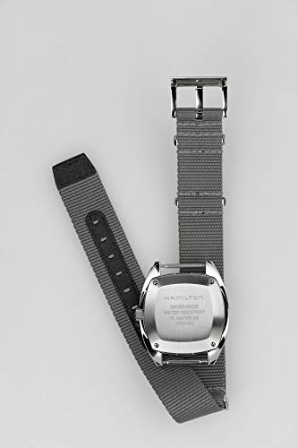 Image of Hamilton Khaki Aviation Pilot Mechanical Men's Watch, 36mm x 33mm Stainless Steel Case, Swiss Made, Black Dial Analog Wrist Watch for Men, 100m Waterproof, Mineral Crystal, Textile Strap