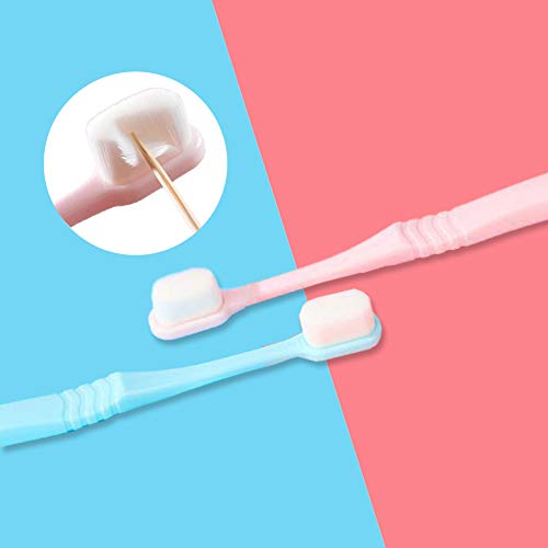 2 Pack Extra Soft Toothbrushes for Sensitive Gums Deep Cleaning, Japan ToothbrushUltra Fine Micro-Nano Toothbrush with 20000 Soft Floss Briste