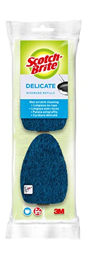 Image of Scotch-Brite Delicate Non-Scratch Dishwand Sponge Refills for Cleaning Kitchen, Bathroom, and Household, Non-Scratch Sponges Safe for Non-Stick Cookware, 12x2 Dishwand Refills