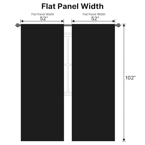 Image of H.VERSAILTEX Blackout Curtains for Living Room Thermal Insulated Window Treatment Panels Room Darkening Blackout Drapes Back Tab /Rod Pocket Bedroom Draperies, 52 x 102 Inch, Jet Black, 2 Panels