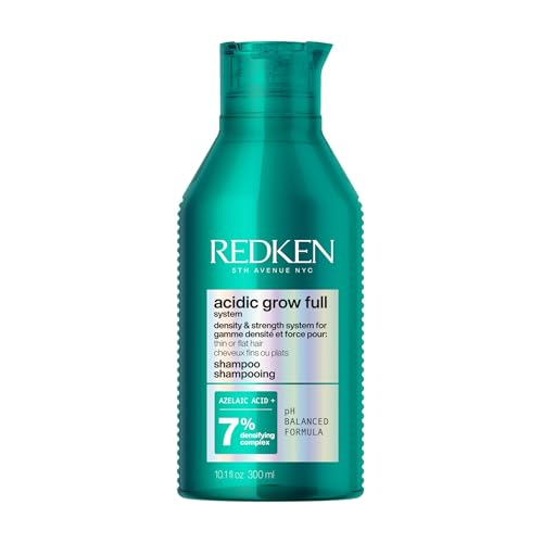 Redken, Champú de Densidad, Para Cabello Fino, Sin Volumen, Aporta Densidad, Reequilibra e Hidrata el Cuero Cabelludo, Con Ácido Azelaico y Cafeína, Acidic Grow Full System, 300 ml