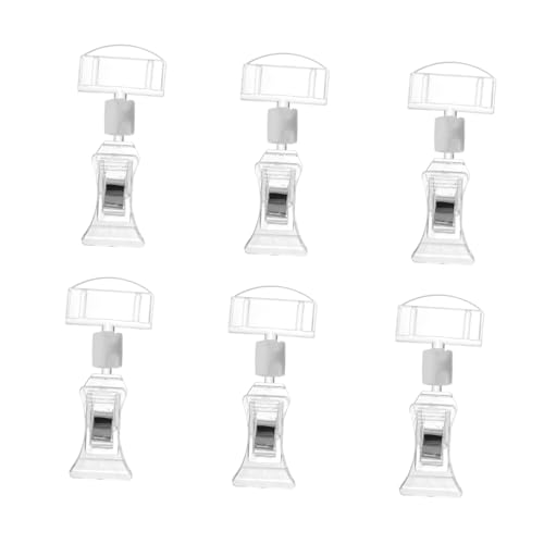 HOMOBABE 6個 広告クリップ 透明アクリル製 値札スタンド タグホルダー 店舗用 卓上ディスプレイ 価格表示に シンプル設計で実用的 スーパー