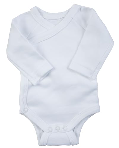 Frühchenliebe Premium Frühchenbody mit Zusatzfunktionen Wickelbody langarm mit Seitenschlitz & Bodyverlängerung Größe 40