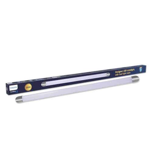 Image of Philips Dual Glow LED Batten Light 30W WW + CDL | 2-in-1 Switchable Warm White & Cool Day Light | Energy Efficient LED Tube Light | Slim Design for Home, Office & Commercial Use | Pack of 1