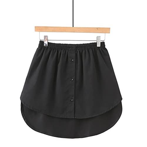 Tianbi Top falso en capas para mujeres, bajo ajustable con hebilla de longitud media, blusa falsa, bajo falso, minifalda, camiseta