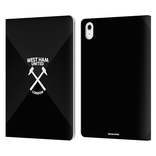 Coque iPad Air 2020/2022 West Ham United FC en cuir noir et blanc