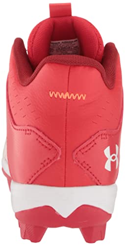 Under Armour 3025601 Baby Boys Leadoff Mid Junior Rubber Molded Cleat Baseball Shoe, (600) Red/White/White thumb #2