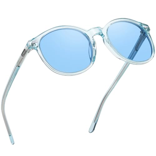 Duco Gafas De Sol Polarizadas Retro Para Mujer, Estilo Vintage, Protección Uv400, Marco De Acetato Ligero, 1230, Azul Transparente Duco Gafas De Sol Polarizadas Retro Para Mujer, Estilo Vintage, Protección Uv400, Marco De Acetato Ligero, 1230, Azul Transparente