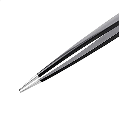 image for AmazonCommercial Eyebrow Tweezers, Stainless Steel Slant Tweezer Set a