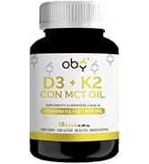 OBY Vitamina D3 K2 con MCT Oil | 60 Cápsulas | Vitamina D + K2 + MCT Aceite de Coco y Tecnología ...