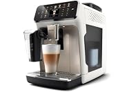 PHILIPS 5500 Series Kaffeevollautomat – 20 Getränke, Modernes Farb-Touchdisplay, LatteGo-Milchsystem, SilentBrew-Technologie, 100% Keramikmahlwerk, QuickStart, 1,8L Wassertank, Weißchrom (EP5543/90) – Ansicht 2