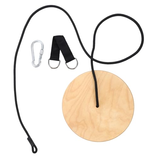 Kisangel Outdoor High Strength Load Bearing Wooden Disc Swing for Thickened Wood Hanging Seat for Enhanced Comfort and Stability Playrooms Backyards and More