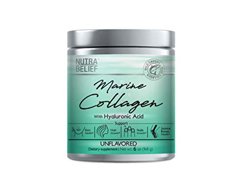 Marine Collagen, Collagen Peptides, Wild Caught Fish(Only Skin), Unflavored, Hyaluronic Acid, Vitamin C
