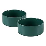 Havniva Juego de 2 Cuencos de Cerámica para Perros y Gatos - Comedero y Bebedero para Razas de Juguete, 2 Platos)
