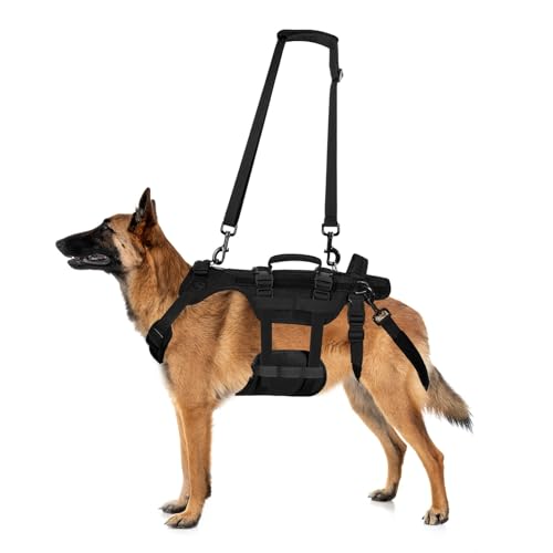 Hundegeschirr, Verstellbare Hundegeschirr Mittelgroße Hunde, Atmungsaktive Sicherheitsgeschirr Hund Mit Griffen, Abnehmbare Hunde Sicherheitsgeschirr, DREI Größen Panikgeschirr(L)